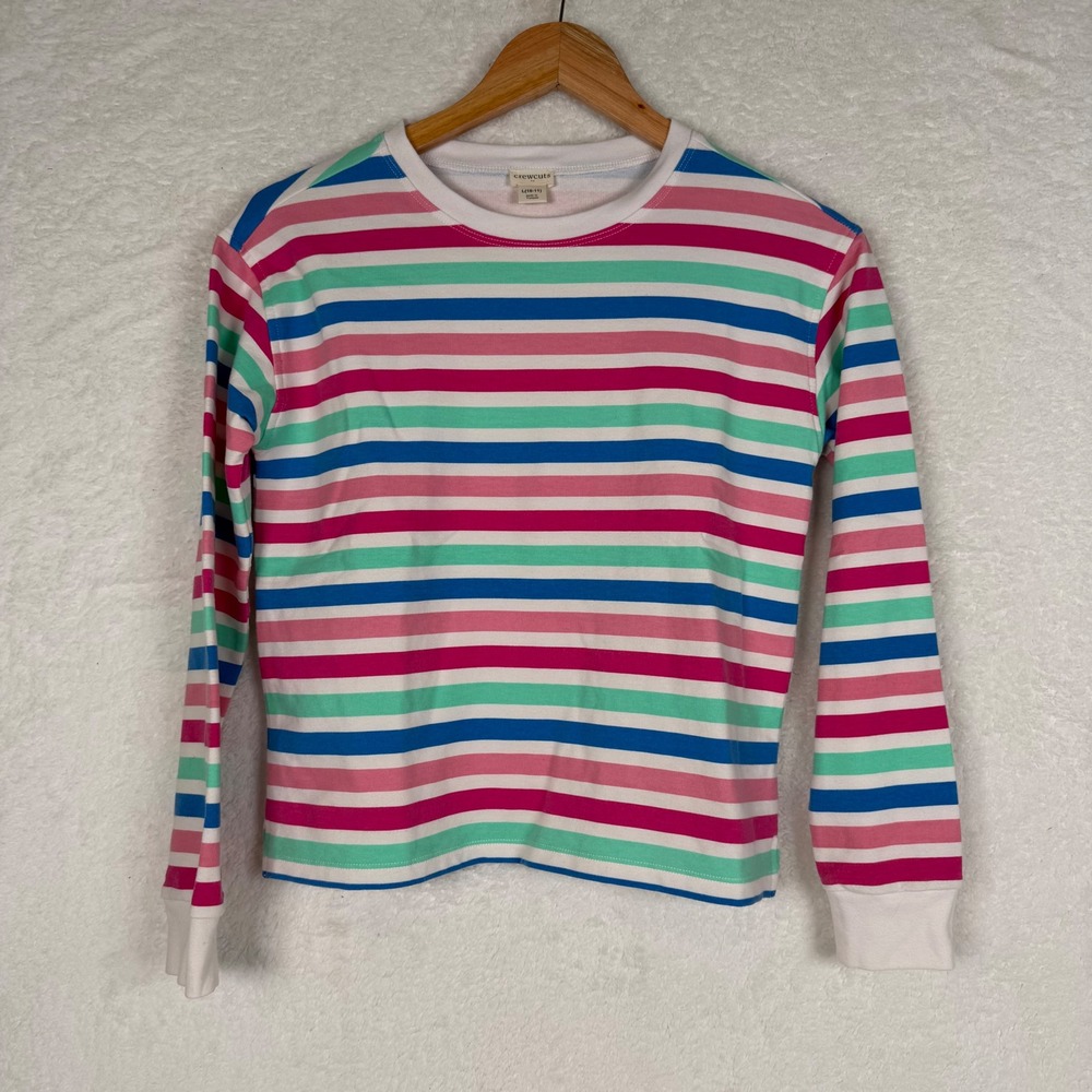 Crewcuts Sweatshirt Kids L(10-11) Multi-Color Striped Long Sleeve Crew Neck Top